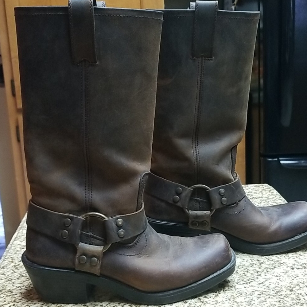 Leather Harness Boots